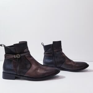 Stelle Monelle Brown Leather Upper Ankle Boots Made in Italy